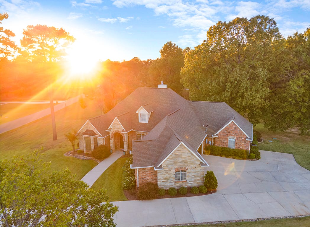 Drone Aerial of Home and Driveway - 1 Beaver Creek Run Texarkana TX 75501