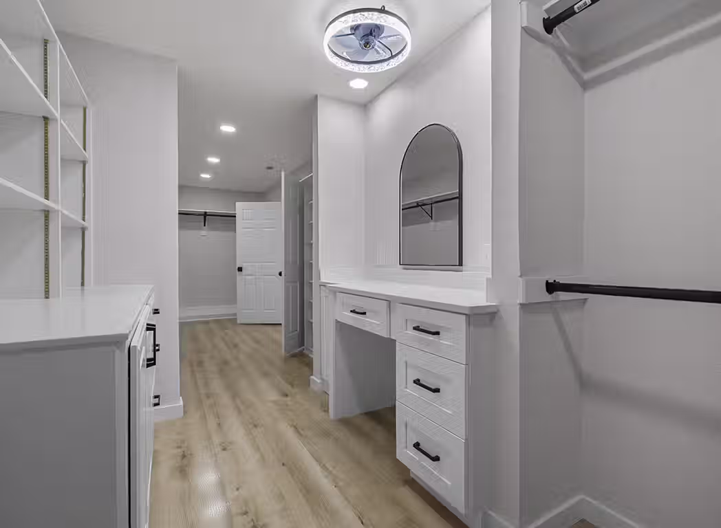 Maplecrest Primary Large Closet with Vanity HDR Real Estate Photo