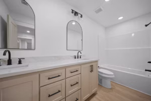 Red Lick Texas Bathroom Double Vanity Modern Lighting Photography