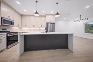 Red Lick Texas Kitchen Island and Lighting Modern Home Photographer