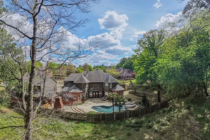 Real Estate Photography Company Stonegate Cir Texarkana Aerial Backyard Pool View