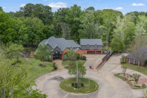 Real Estate Photography Company Stonegate Cir Texarkana Drone Front Exterior Curved Drive