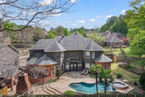 Real Estate Photography Company Stonegate Cir Texarkana Drone Rear Exterior Pool Close View