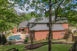 Real Estate Photography Company Stonegate Cir Texarkana Drone Rear Side Exterior Pool View