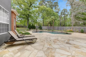 Real Estate Photography Company Stonegate Cir Texarkana Stone Pool Deck And Wooded Yard