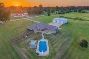 Property Photography Aerial Pool Rear Sunset
